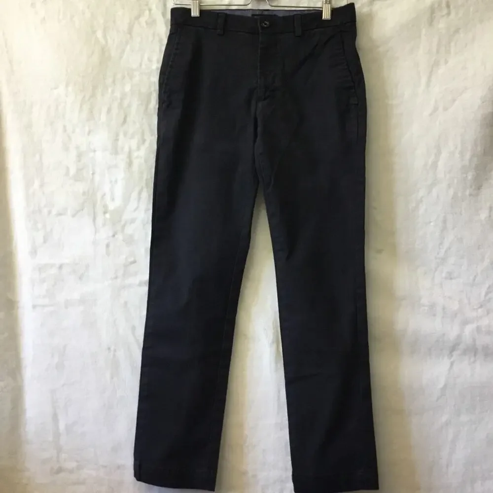 Banana Republic Black Men's Flat Front Aiden Strength Chinos